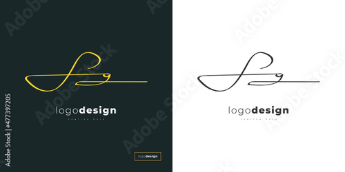 SG Initial Logo Design with Handwriting Style. Initial Signature Logo or Symbol for Wedding, Fashion, Jewelry, Boutique, Botanical, Floral and Business Identity