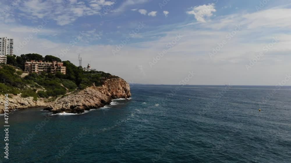 Cap Salou maritime lighthouse Costa Daurada Tarragona Spain Cap Salou maritime lighthouse Costa Daurada Tarragona Spain