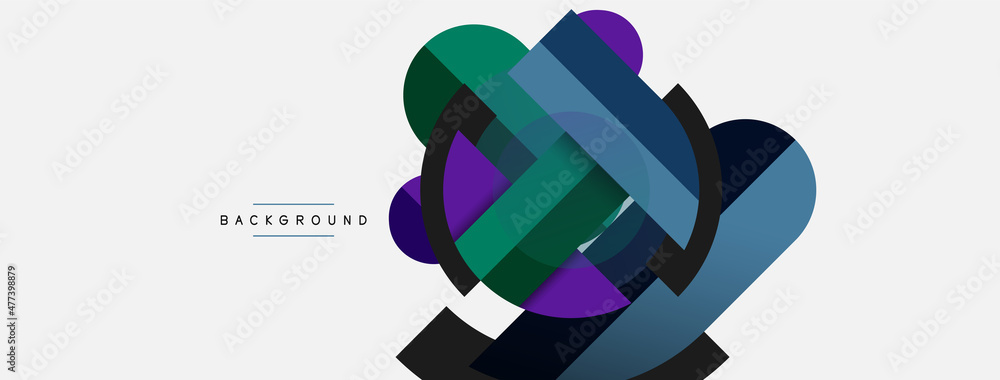 Round geometric shapes lines and circles. Vector template for wallpaper banner background or landing page Round geometric shapes lines and circles. Vector template for wallpaper banner background or landing page