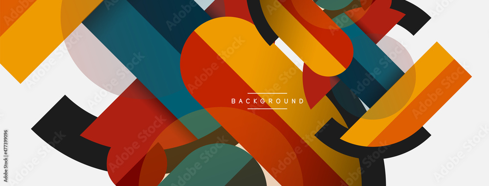 Round geometric shapes lines and circles. Vector template for wallpaper banner background or landing page Round geometric shapes lines and circles. Vector template for wallpaper banner background or landing page