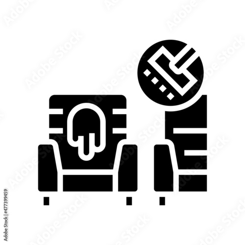 upholstery cleaning glyph icon vector. upholstery cleaning sign. isolated contour symbol black illustration