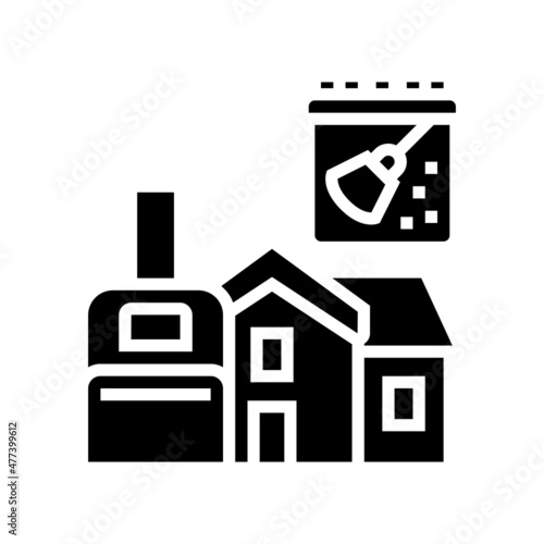 holiday rental cleaning glyph icon vector. holiday rental cleaning sign. isolated contour symbol black illustration