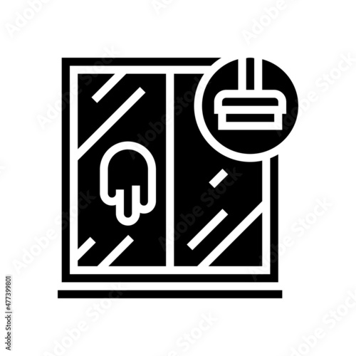 window cleaning glyph icon vector. window cleaning sign. isolated contour symbol black illustration