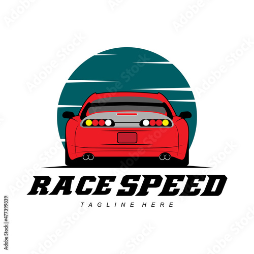sports car vector illustration icon can be for logo t-shirt design, clothing, group community, poster, modify car show, tokyo drift movie, toyota supra