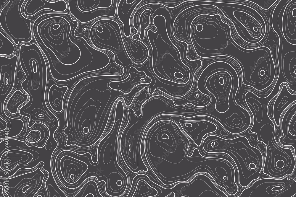 abstract dark gray topographic line geometric grid stylized pattern with futuristic halftone texture on gray.