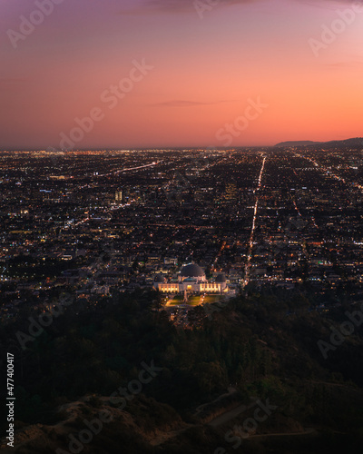 Beautiful Griffith Observatory during sunset. 