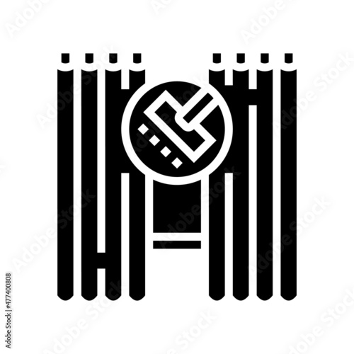 curtains and blinds cleaning glyph icon vector. curtains and blinds cleaning sign. isolated contour symbol black illustration