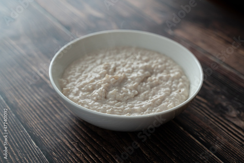 Bowl of Nigerian Kunun Gyada - Spicy Peanut Rice Porridge