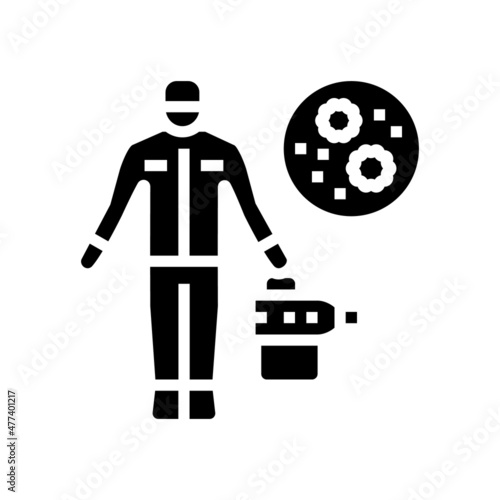 antiviral sanitization glyph icon vector. antiviral sanitization sign. isolated contour symbol black illustration