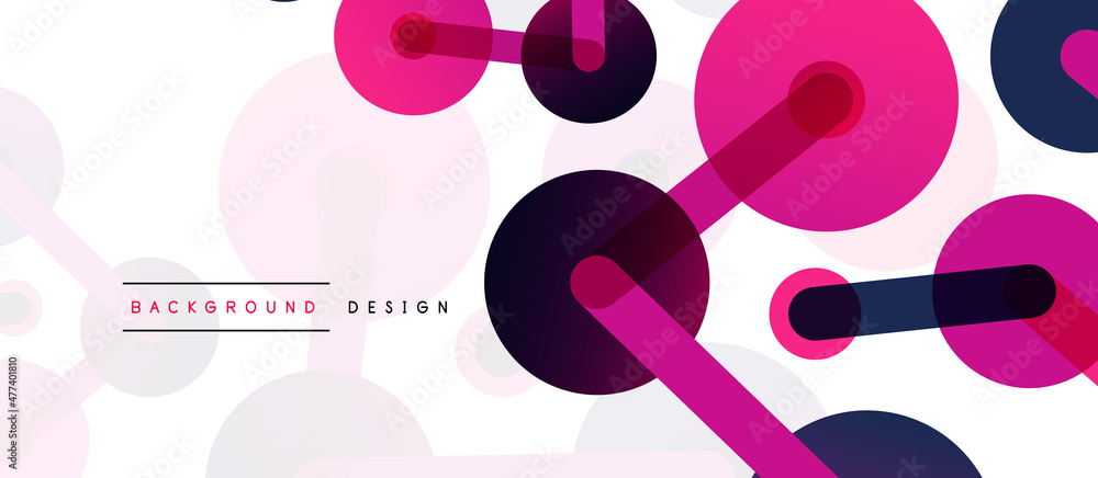 Abstract background. Round dots connected by lines. Trendy techno business template for wallpaper, banner, background or landing Abstract background. Round dots connected by lines. Trendy techno business template for wallpaper, banner, background or landing