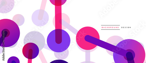 Abstract background. Round dots connected by lines. Trendy techno business template for wallpaper, banner, background or landing