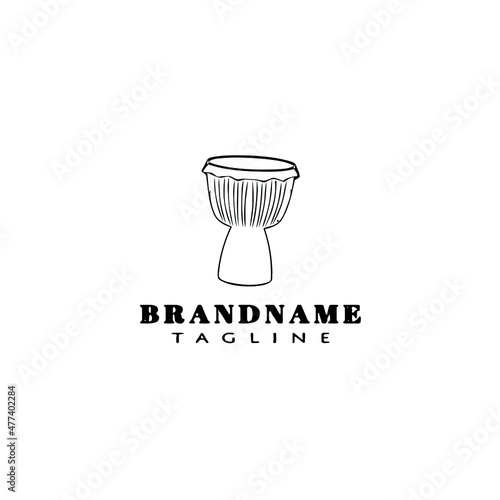 djembe african percussion instrument cartoon logo design template icon vector illustration