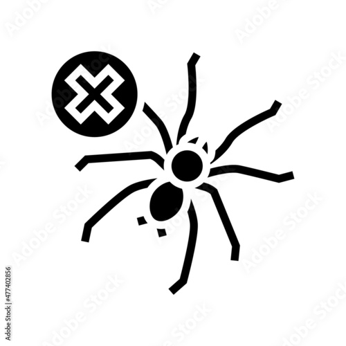 spider control glyph icon vector. spider control sign. isolated contour symbol black illustration