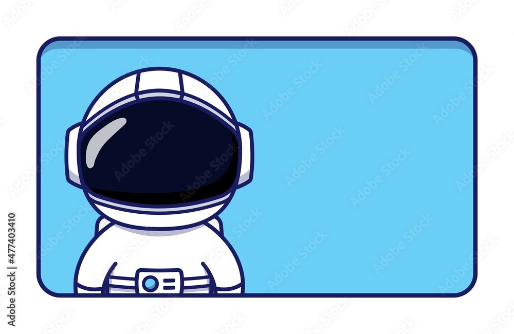 Blank greeting card with cute astronaut