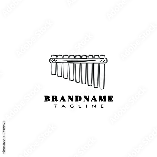 marimba logo icon cartoon design template vector illustration