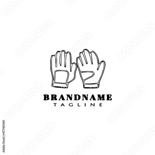 glove logo cartoon design template icon black isolated vector