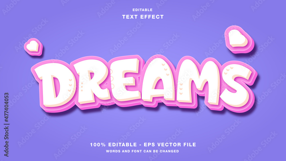 Foto dreams bold editable text effect