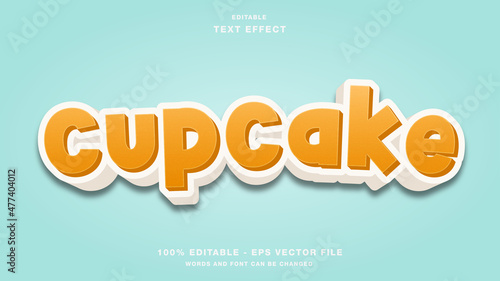 cupcake 3d cartoon editable text effect