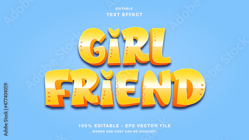 Girl Friend Cartoon Editable Text Effect