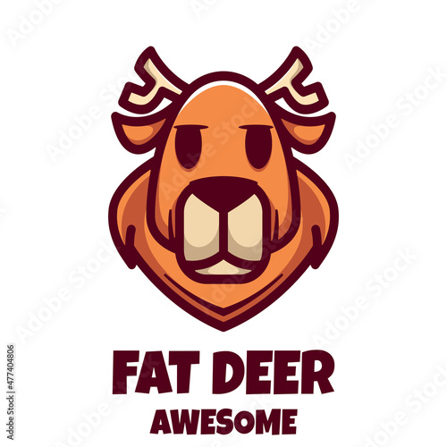Illustration vector graphic of Fat Deer, good for logo design