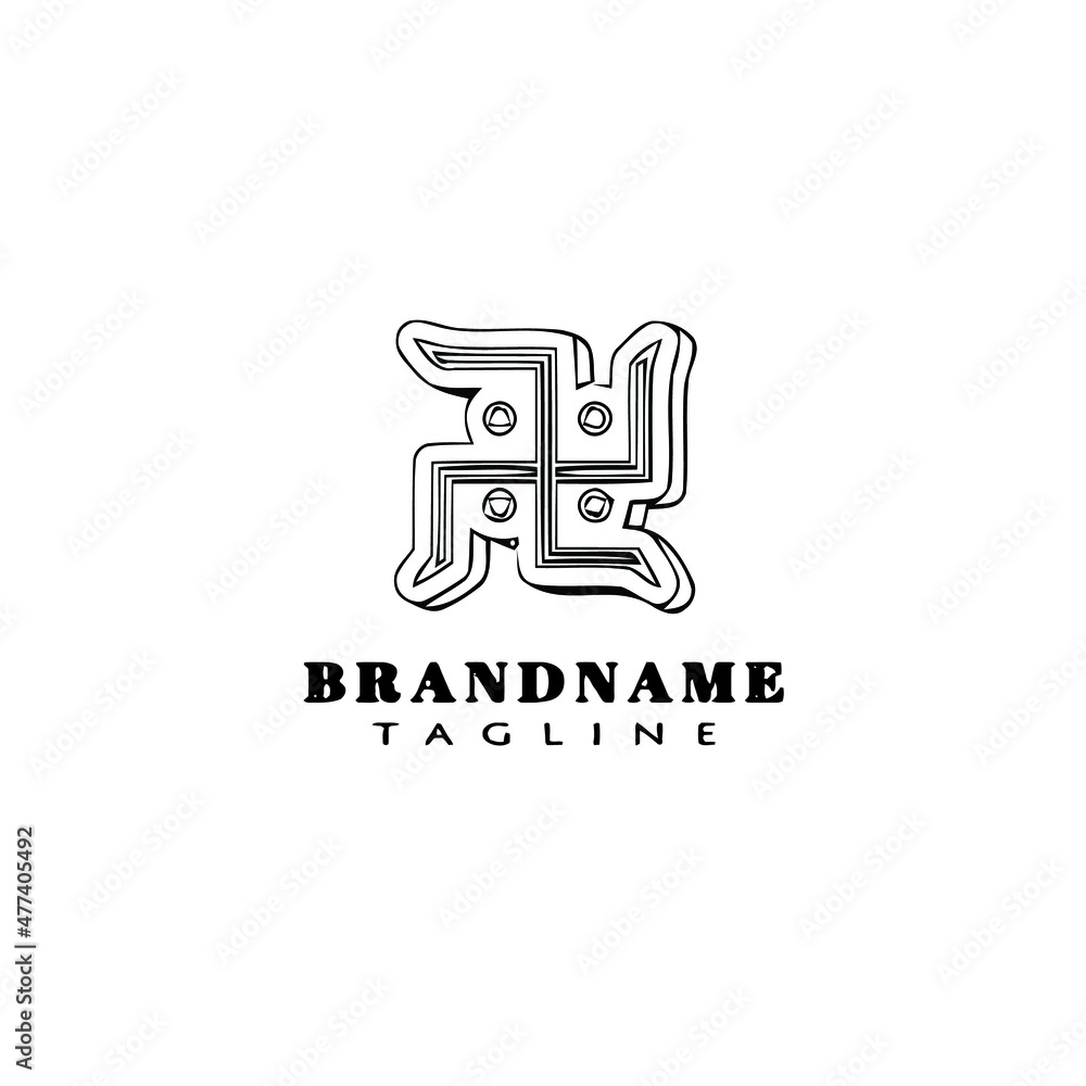 swastika hindu symbol logo icon design template vector illustration