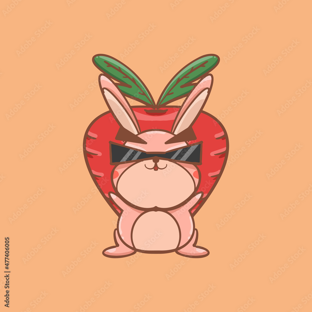 Obraz premium Cartoon cute rabbit illustration design 