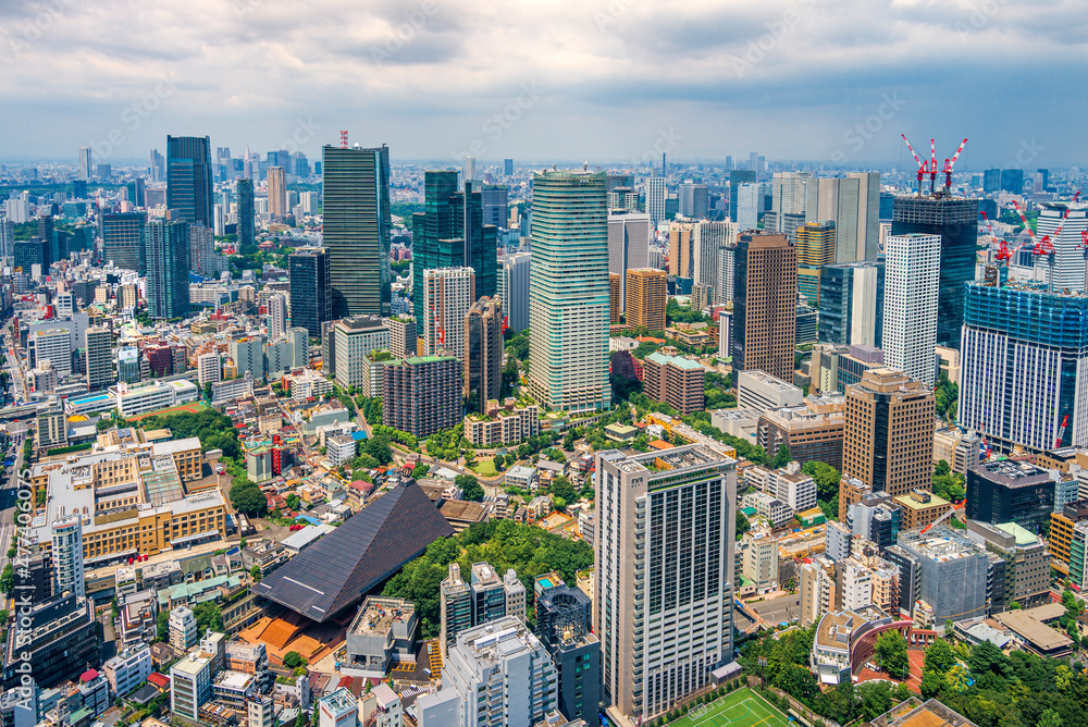 Fototapeta premium A view from Tokyo Tower on the Tokyo city, Japan