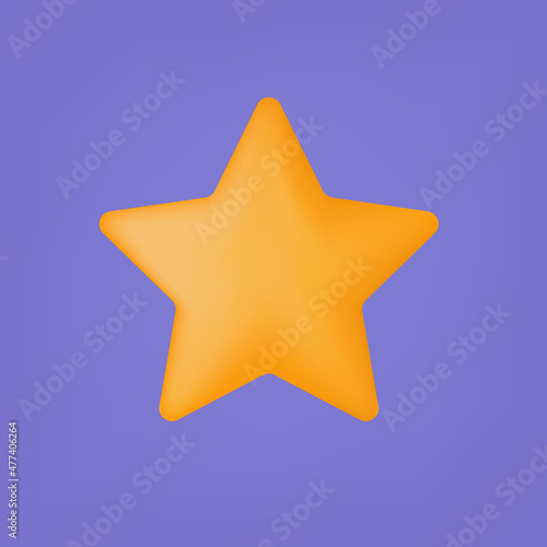 Yellow star 3d. Business icon for rating quality. A symbol of victory  achievement and high results. Modern business success concept. A badge of an award or a best  high rating. Yellow star. Vector