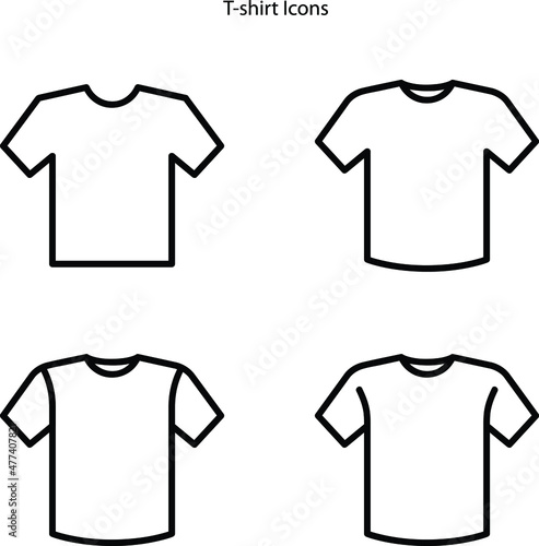 t shirt icons set isolated on white background. t shirt icon thin line outline linear t shirt symbol for logo, web, app, UI. t shirt icon simple sign.