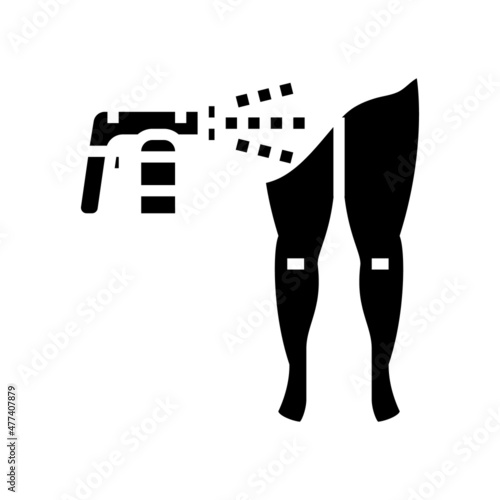 leg tan paint glyph icon vector. leg tan paint sign. isolated contour symbol black illustration