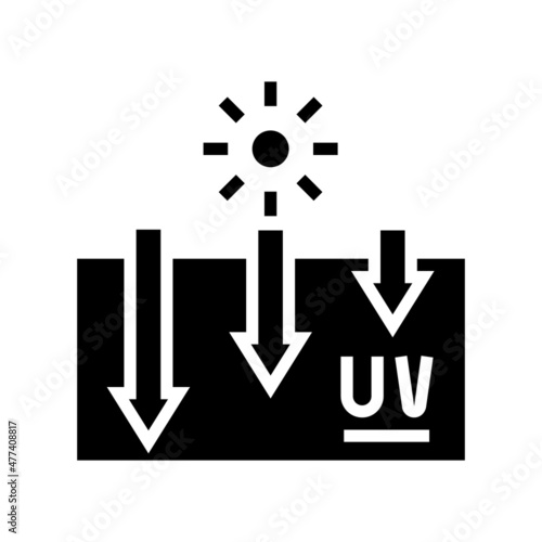 exposure of skin to uv rays tanning process glyph icon vector. exposure of skin to uv rays tanning process sign. isolated contour symbol black illustration