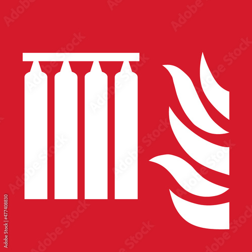 ISO 7010 F008 Fixed fire extinguishing battery