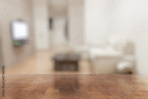 brown table in the room