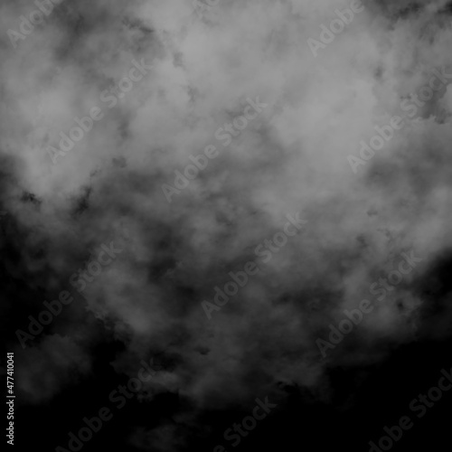 Fog overlay gray smoke swirl dust effect particle steam texture with abstract grunge mist smoke pattern on black.