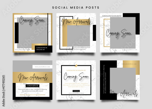 Elegant luxury fashion social media and instagram post layout or banner design template