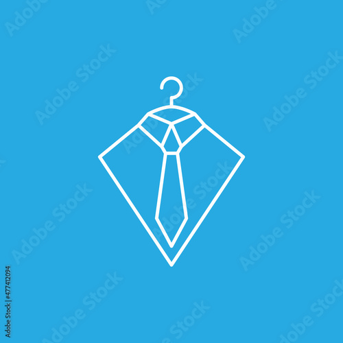 line business tie with hanger logo design vector graphic symbol icon sign illustration creative idea