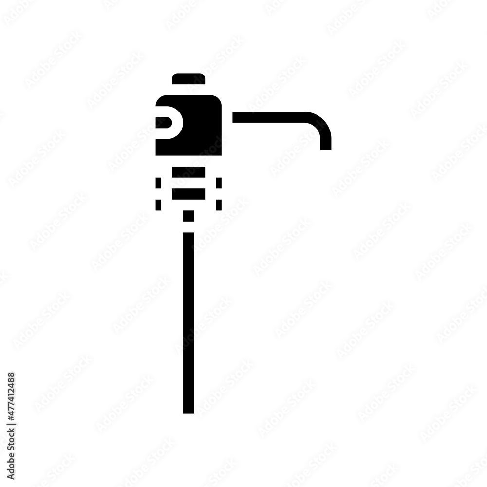 pump for water glyph icon vector. pump for water sign. isolated contour symbol black illustration
