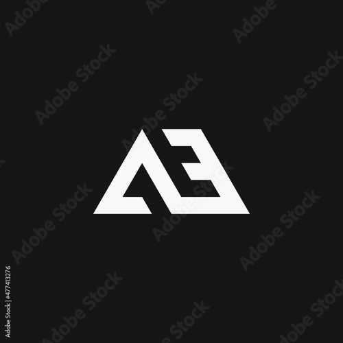 Initial letter A3 or AE monogram logo design.