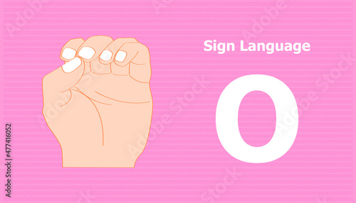 sign language alphabet O for communication. vector illustration eps10