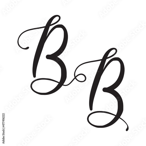 bb , bb, Calligraphic signature icon. Wedding Logo Monogram. modern symbol. Couples logo for wedding