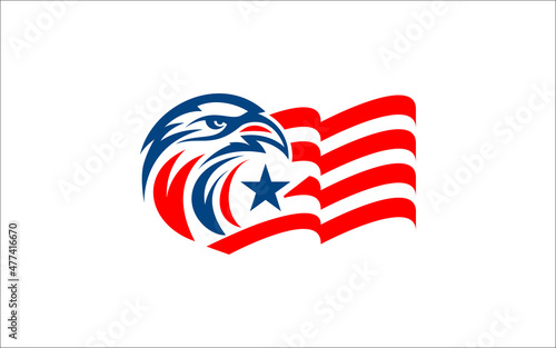 Illustration vector graphic of eagle head american icon logo design template