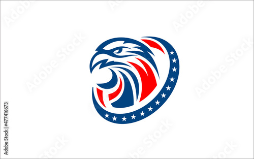 Illustration vector graphic of eagle head american icon logo design template