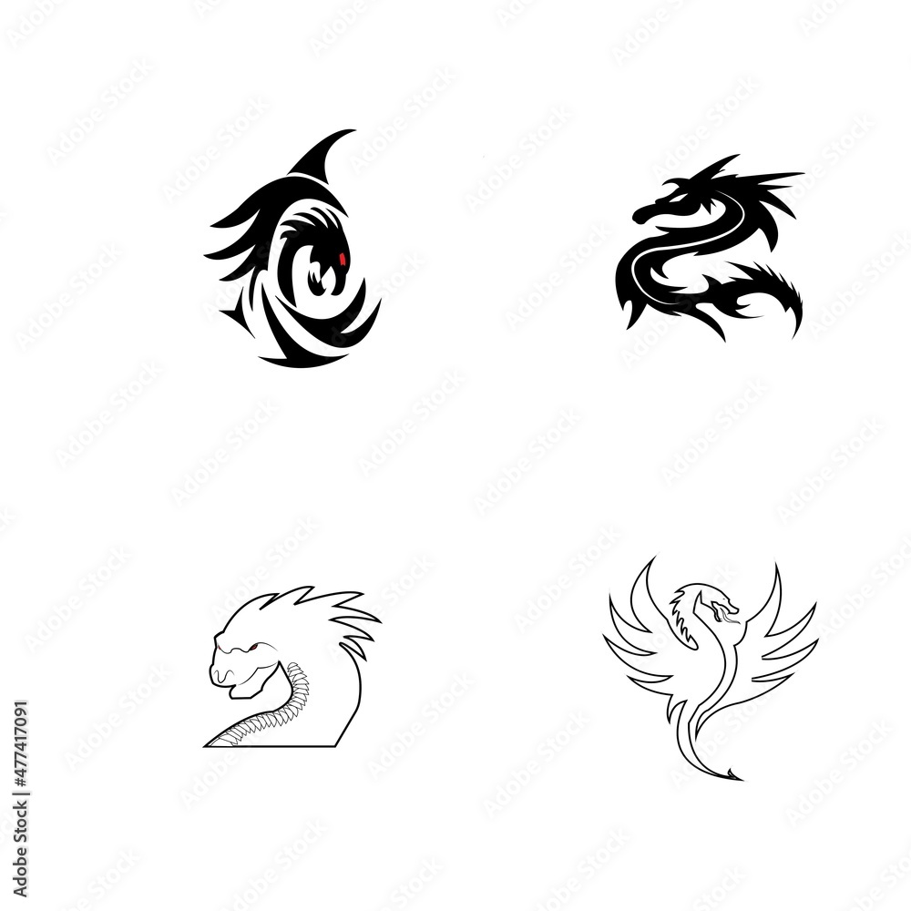 Dragon vector icon illustration design logo template Dragon vector icon illustration design logo template