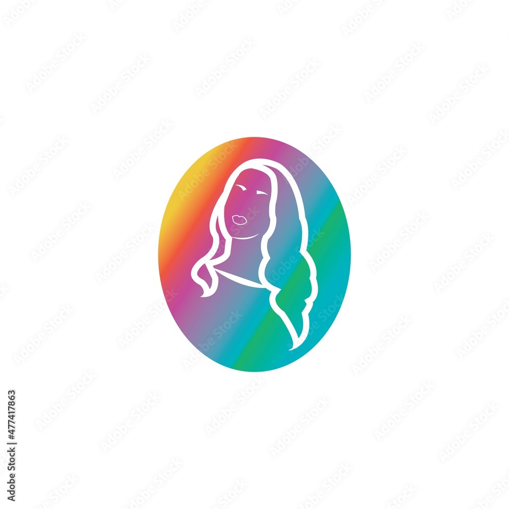 Woman face silhouette character illustration logo icon vector Woman face silhouette character illustration logo icon vector