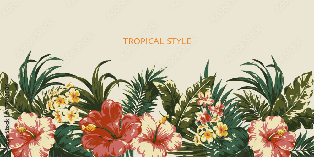 レトロなトロピカルリーフのテンプレート クラシックで大人南国風の背景 Summer Tropical Background Vector Stock Vector Adobe Stock レトロなトロピカルリーフのテンプレート クラシックで大人南国風の背景 Summer Tropical Background Vector Stock Vector Adobe Stock
