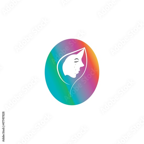 Woman face silhouette character illustration logo icon vector
