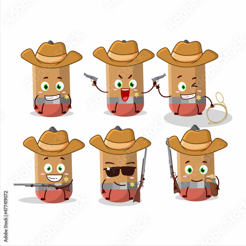 Cool cowboy Pencil cartoon character with a cute hat