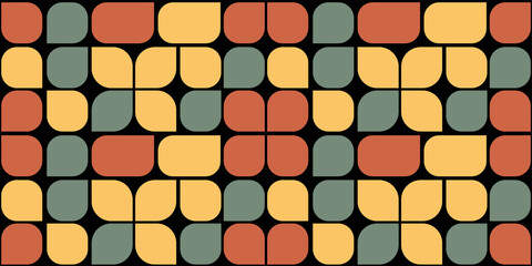 Fototapete Organische Formen Geometrisches Vintage Muster dunkler Hintergrund  © Оксана Назарова