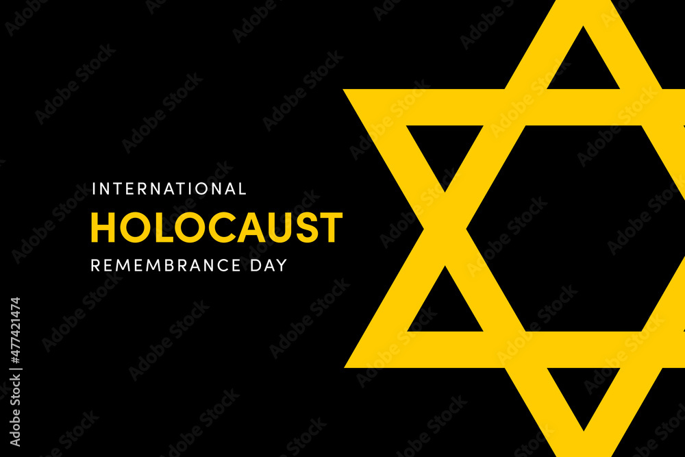 International Holocaust Remembrance Day illustration. Jewish star on black background. Never forget, January 27. International Holocaust Remembrance Day illustration. Jewish star on black background. Never forget, January 27.