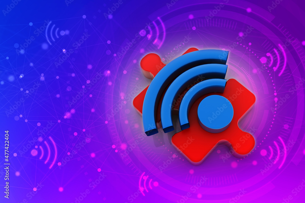 3d illustration WiFi symbol with missing puzzle
3d illustration WiFi symbol with missing puzzle